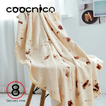 

Flannel Manta Burrito Blankets Round Shape Airplane Throw Coral Fleece Tortilla Nap Wrap Blankets Super Soft Warm