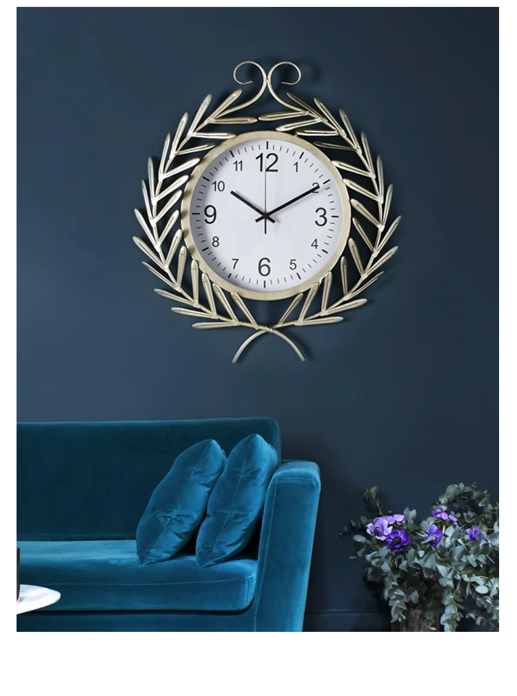 Северная Европа индивидуальное украшение пшеничных ушей настенные часы креативные часы атмосфера гостиной домашнее модное художественное украшение
