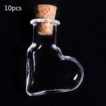 

10Pcs Mini Empty Glass Wishing Message Bottle with Cork Stoppers Clear Drifting Jar for Wedding Party DIY Necklace Craft