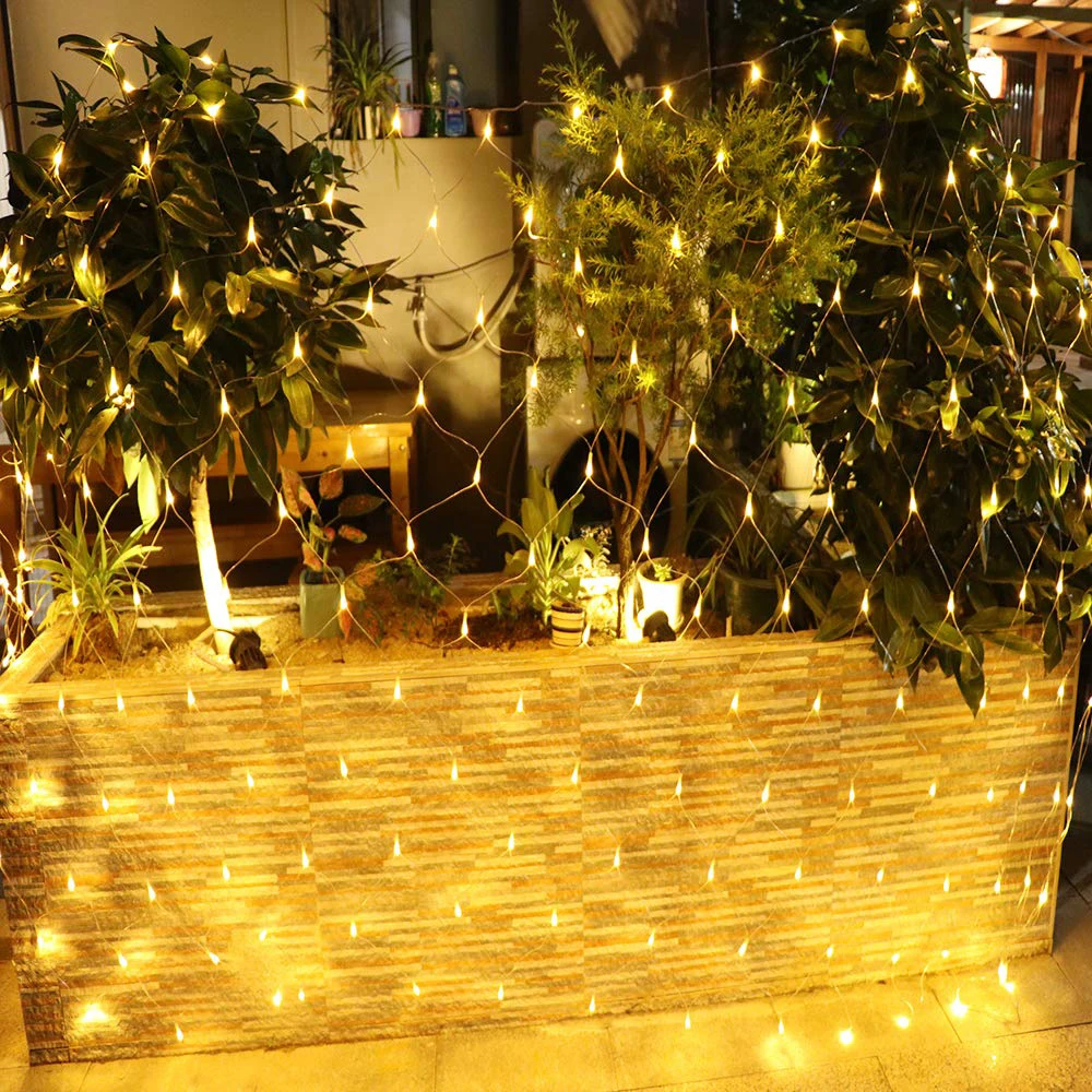 Светодиодный сетчатый светильник 3x2 м, 6x4 м, сказочный светильник s, 8 режимов, переменный ток, 110 В, 220 В, для рождества, свадьбы, вечеринки, дома, для улицы, 9 цветов