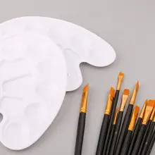 12 шт./компл. Профессиональный Краски рисовальная нейлоновая кисть из волос, кисти для рисования с палитра для смешивания Набор для обучения нанесению акрила акварель масло Краски ing расходные материалы