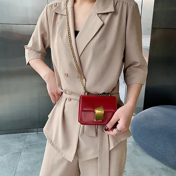 

Korean Fashion Chain Shoulder Bag For Women Brand Messenger Crossbody Bags Small Mini Square Bags Chic Style Party Clutch 2019