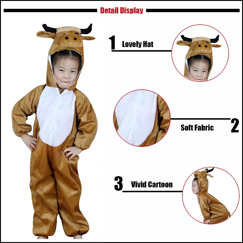 Kids Cartoon Animals Cattle Costumes Boy Girl Halloween Cosplay Costume Anime Disfraces Dress Up Role Play Jumpsuit Clothes Kids Cartoon Animals Cattle Costumes Boy Girl Halloween Cosplay Costume Anime Disfraces Dress Up Role Play Jumpsuit Clothes