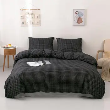 

LOVINSUNSHINE Bedding Sets Black Bed Linens Duvet Cover Set Quilt Cover Pillowcase Family Bedclothes Queen King Size CV01#