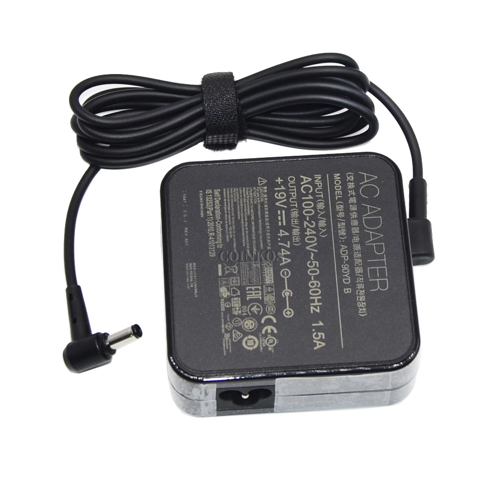 

19V 4.74A AC Adapter Charger, 90W Laptop Power Supply for Asus A43BR A43SA A43SM F451CA F451MA F451MAV F50N F50Sf F50SV 5.5mm