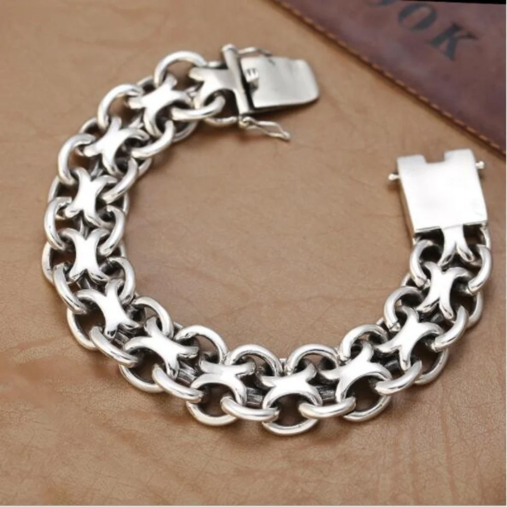 

Браслет из стерлингового серебра для мужчин, популярная индивидуальная плетка конского плетка из тайского серебра, ювелирное изделие из чистого серебра