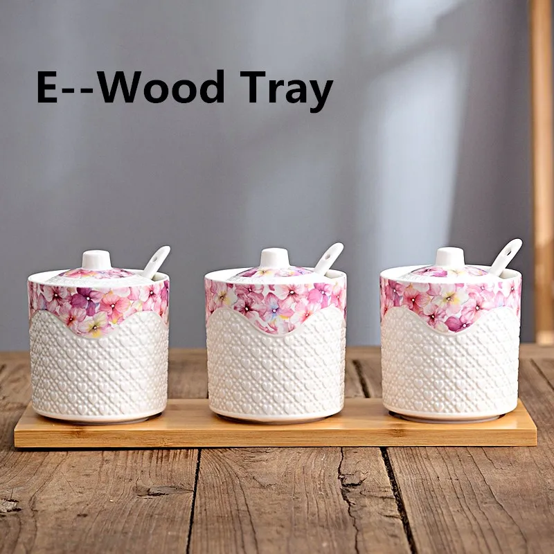 E-Wood Tray Uniho баночка для специй, соли и перца кухонные аксессуары керамический контейнер для специй коробка для приправ Бытовая коробка для хранения специй Органайзер - Цвет: E-Wood Tray