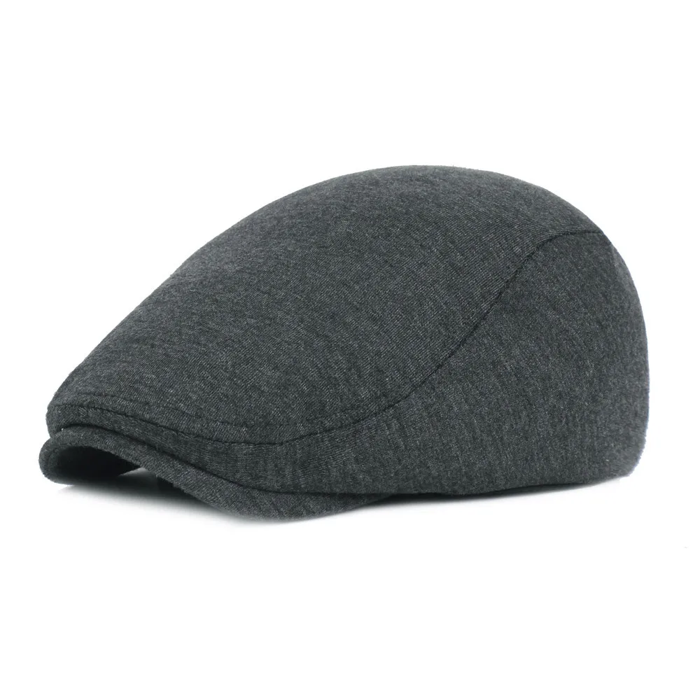 Шерстяной берет, шапка для мужчин и женщин, Мягкая вязаная, простая, повседневная, газетная шапка, Осень-зима, теплый берет, кепка, шапка для мужчин, Трилби - Цвет: Gray