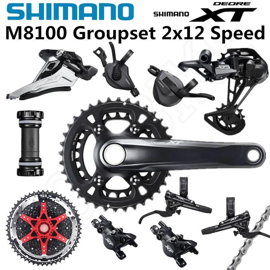 SHIMANO DEORE XT M8100 указано 24 Скорость 26 36T 170 175 мм диаметра окружности болтов (горный