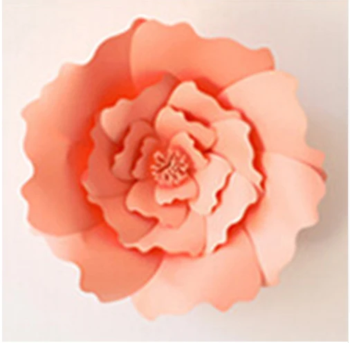 1Pc 40cm dark pink 1 шт. бумажные цветы ручной работы большие гигантские поддельные бумажные цветы Свадебные украшения розы искусственные поделки для детской цветочной бумаги цветок - Цвет: 1Pc 40cm dark pink