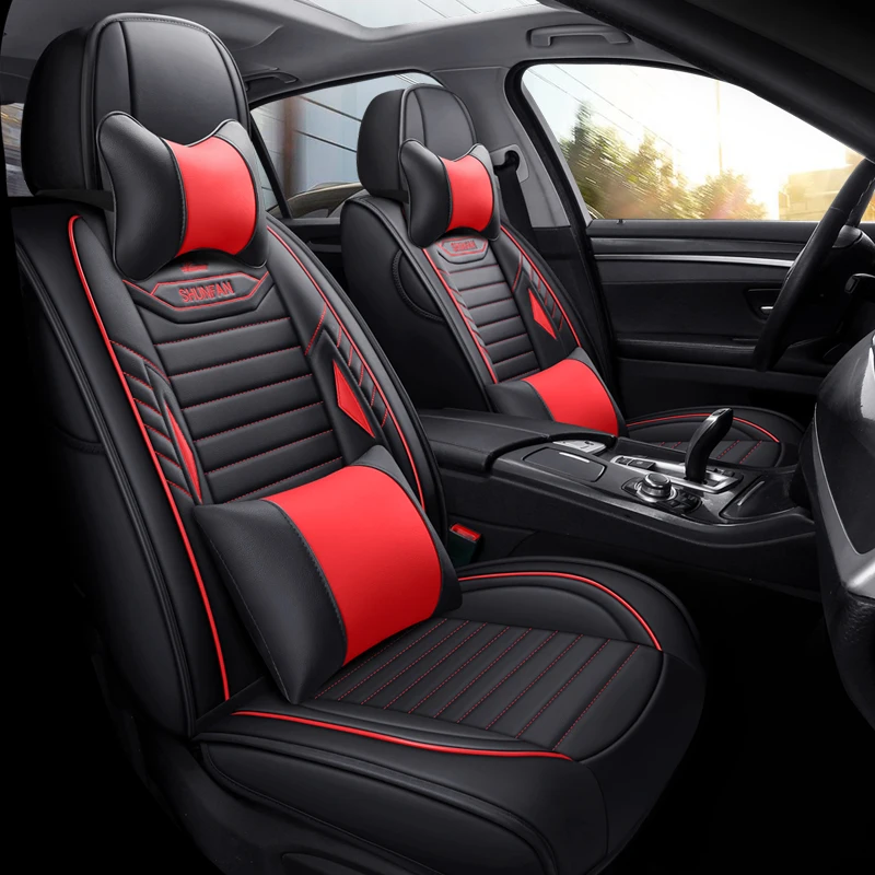 Полностью Покрытые эко кожаные чехлы для автомобильных сидений из искусственной