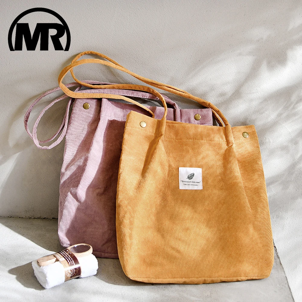 Corduroy Shoulder Bag for Women Girls Kids with Inner Pocket For Work Travel And Shopping