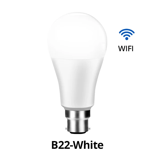 B22 White Лампа E27, умный светильник с регулируемой яркостью, Wifi, 15 Вт, AC 85-265 в, умный дом, Wifi, светодиодный светильник, приложение, дистанционное управление, настольная лампа с Alexa - Испускаемый цвет: B22 White