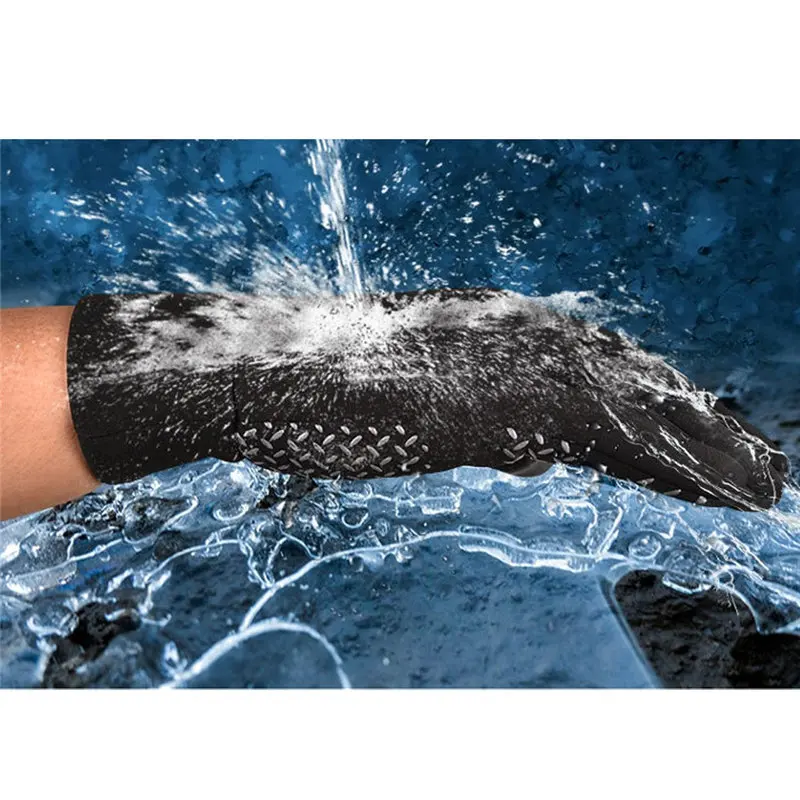 1 Pair Mens Winter Warm Gloves Waterproof Windproof Anti-slip Gloves Winter Gloves Touchscreen for Cycling and Outdoor Work 6