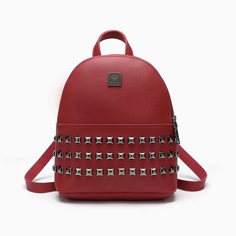 

Rivet Backpack Women's New Style Japanese Korean Cool Multi-functional Shoulder Cross-body Backpack Mini PU Handbag Guangzhou Pl