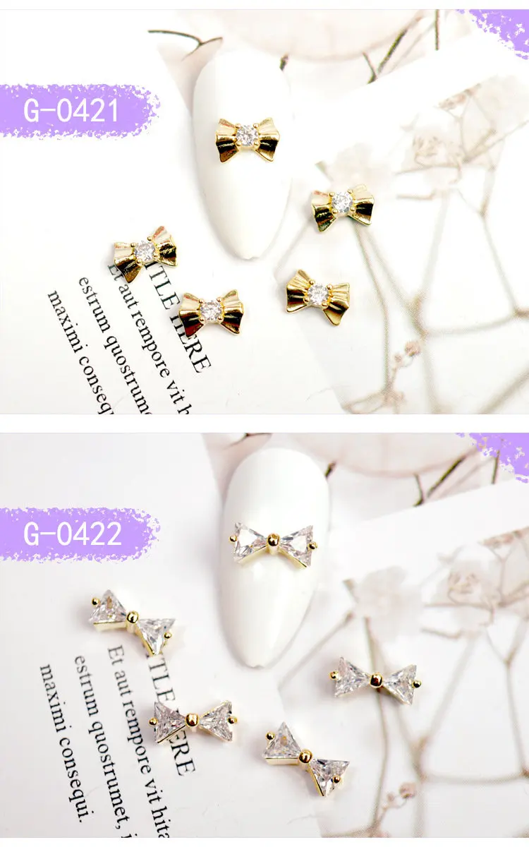 10 stücke Luxus Bogen Schmetterling Flügel Zirkon Kristalle Strass Nagel Schmuck Nail Art Dekorationen Nägel Zubehör Charms Lieferungen – Detail 7
