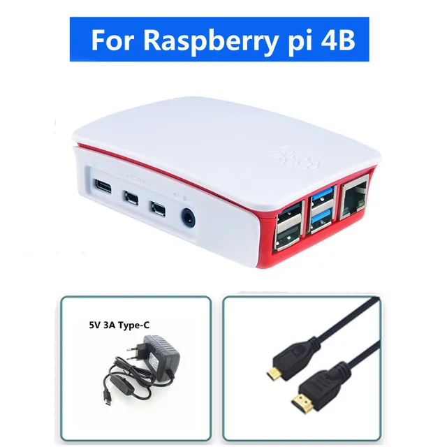 Raspberry PI 4 Модель B акриловый чехол с 32GB sd-картой+ 5V 3A power+ HDMI для Raspberry pi 4B - Цвет: kit C