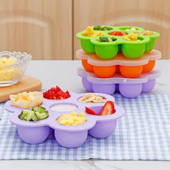 

Silicone Children Foods Container Food Supplements Storage Box With Lid Ice Tray Sealed Fridge Organizer Food Accessories Tool