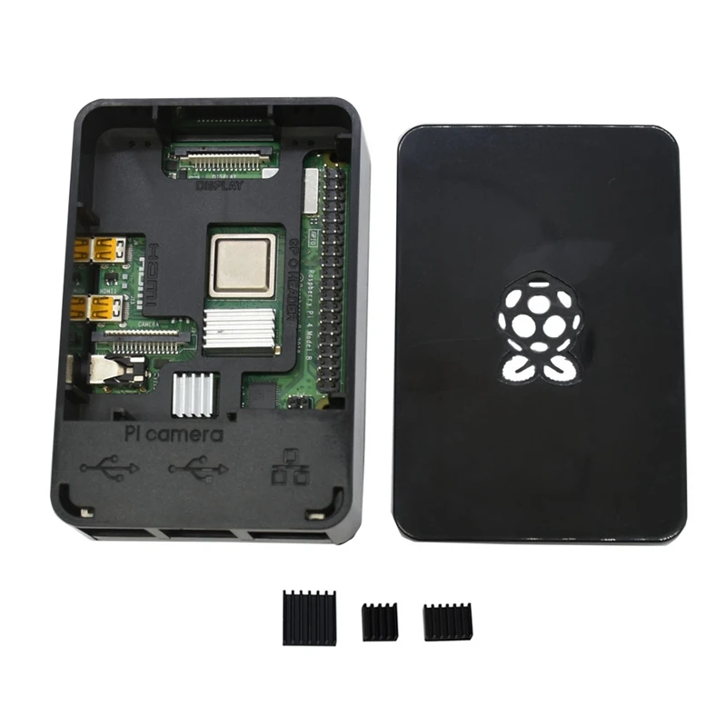 Для Raspberry Pi 4 Модель B 2G ram ABS чехол с черными радиаторами Поддержка 2,4/5,0 ГГц wifi Bluetooth 5,0 для RPI 4 DIY Kit