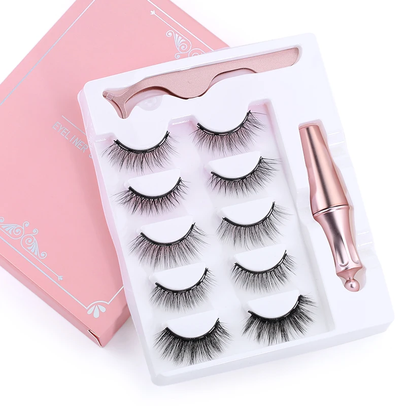5Pairs Magnet Eyelashes Magnetic Eyeliner Set Mink False Eyelashes Tweezers Waterproof Long Lasting Eyelash Extension Makeup 5Pairs Magnet Eyelashes Magnetic Eyeliner Set Mink False Eyelashes Tweezers Waterproof Long Lasting Eyelash Extension Makeup