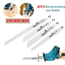 

8Pcs/Set 6 Inch 8 Inch Reciprocating Saw Blades Handsaw Multi Saw Blade For Cutting Wood Metal Woodworking DIY 6TPI 10TPI 18TPI