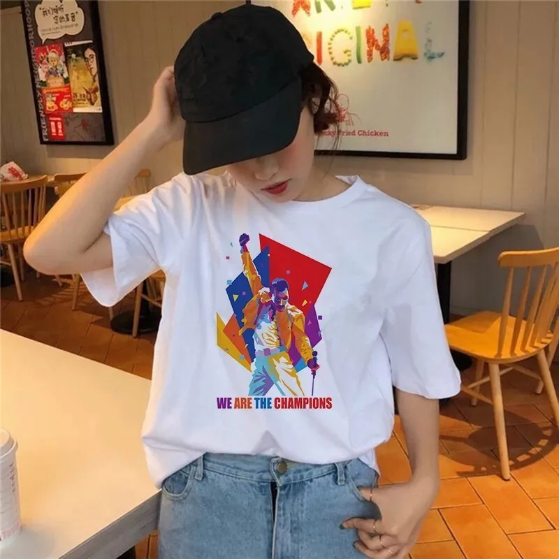25 Freddie Mercury T Shirt The Queen Band Rock T-Shirt Women Hip Hop Casual Tshirts Harajuku Female Top Tee Shirts Streetwear - Цвет: 25