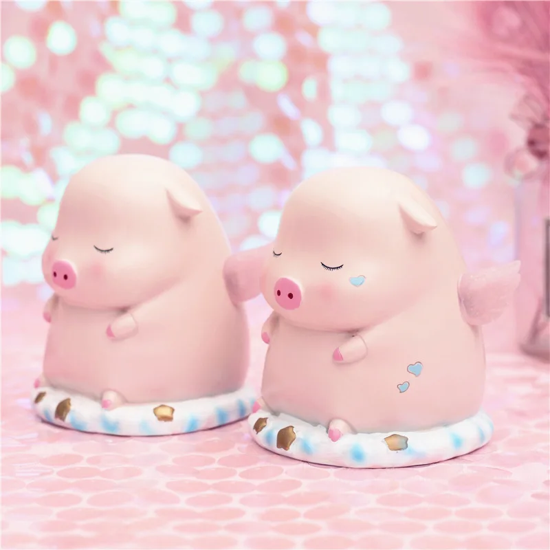 Ангельская свинка поросенок мечты копилка с лампой для монет ящик хранения