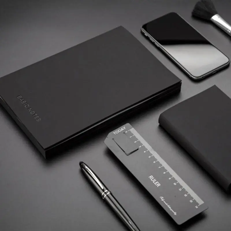 Creative Notebook Black Leather Cover Notepad Diary Planner Business Style Blank Line Pages School Office Supplies