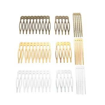 

10pcs Gold Rhodium Color Metal Hair Combs with Teeth for Hair Accessories Pack of 5pcs 10pcs Comb Hairs Headware Findings Craft