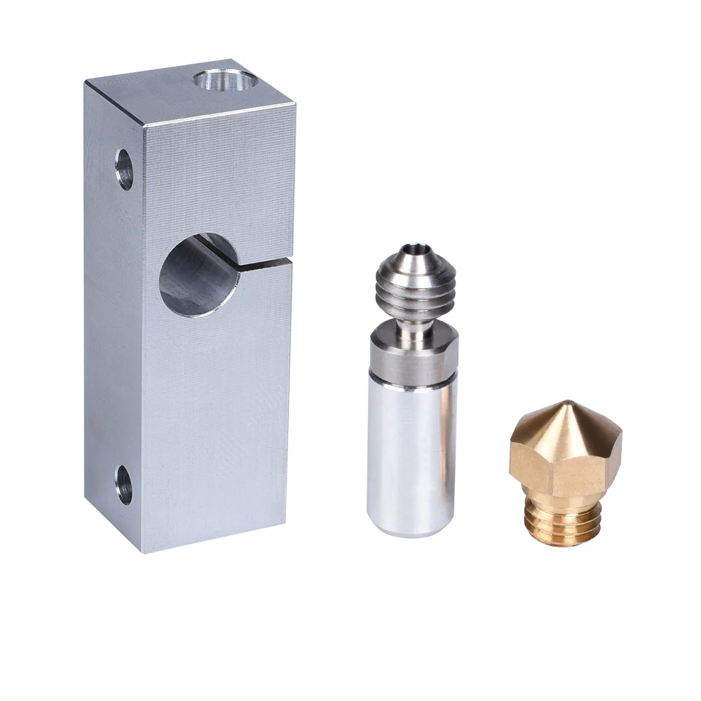 Micro Swiss MK10 цельнометаллический Hotend комплект MK10 Латунное сопло Швейцарский радиатор блок горло с щелевой охлаждающий блок части 3D-принтера - Цвет: All Kit 0.6MM Nozzle
