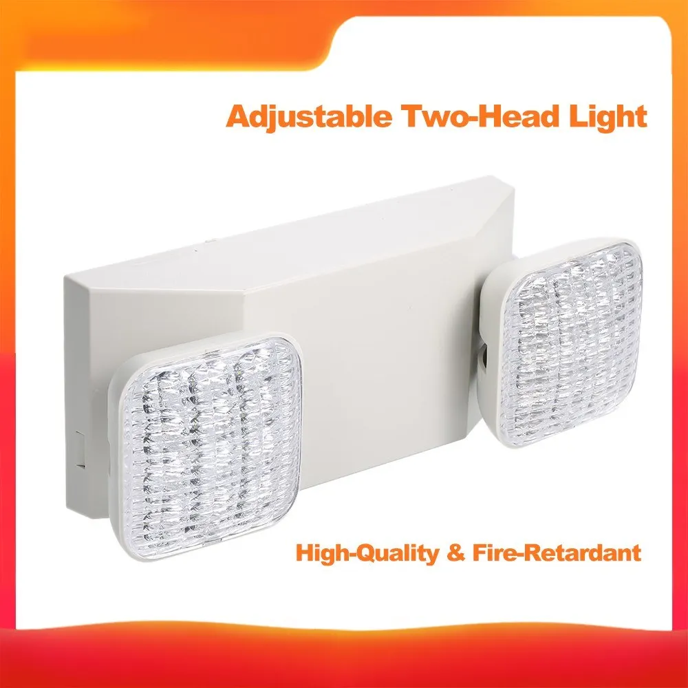 NEWKBO AC85-265V LEDs Emergency Light Two-Head Adjustable 1800mAh Batterys Wall-Mounted Lamp for Residential Commercial Garage