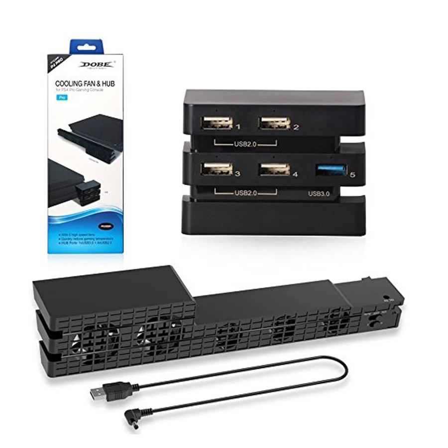 PS4 PRO Mulitfunction 2 в 1 комплект кулер быстроохлаждаемая охлаждаемая охлаждающая вентилятор и 5 внешних USB HUB Play Station 4 Pro PS 4 PS4 аксессуары
