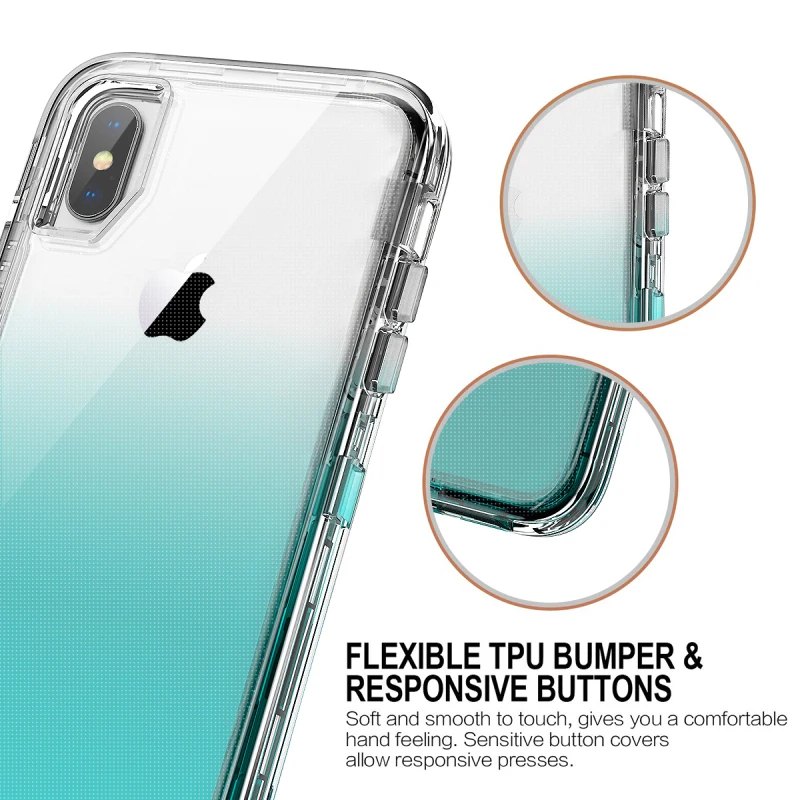 Роскошный градиентный Прозрачный чехол для телефона для iPhone 7, 8, 6 Plus, X, XR, XS Max, чехол, прозрачный жесткий мягкий чехол из ТПУ
