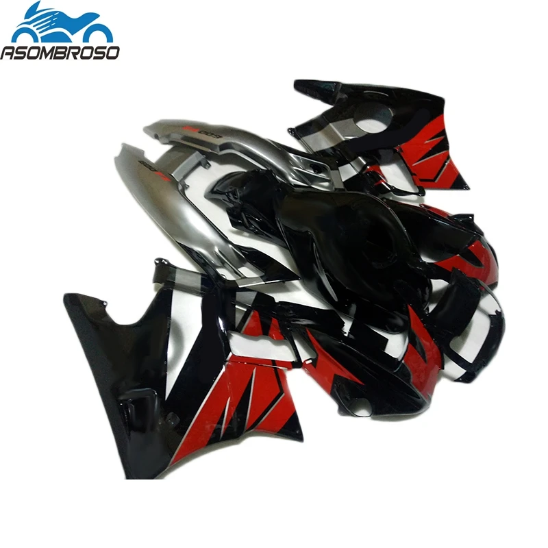 

Free Custom Bodywork Fairing kits for Honda CBR600 F2 1991 1992 1993 1994 black red fairings set cbr600 f2 91 92 93 94 SX27