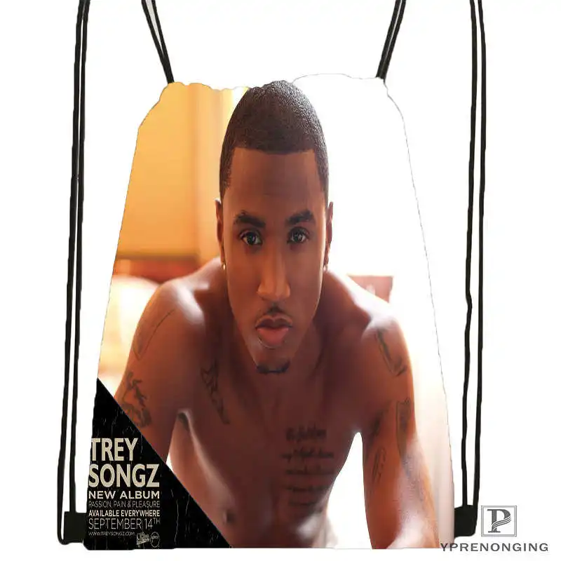 Drawstring Backpack Индивидуальная походная сумка на шнурке Trey-Songz-Atlantic для мужчин и женщин, милый детский рюкзак(черная спинка) 31x40 см#20180611-03-149 - Цвет: Drawstring Backpack