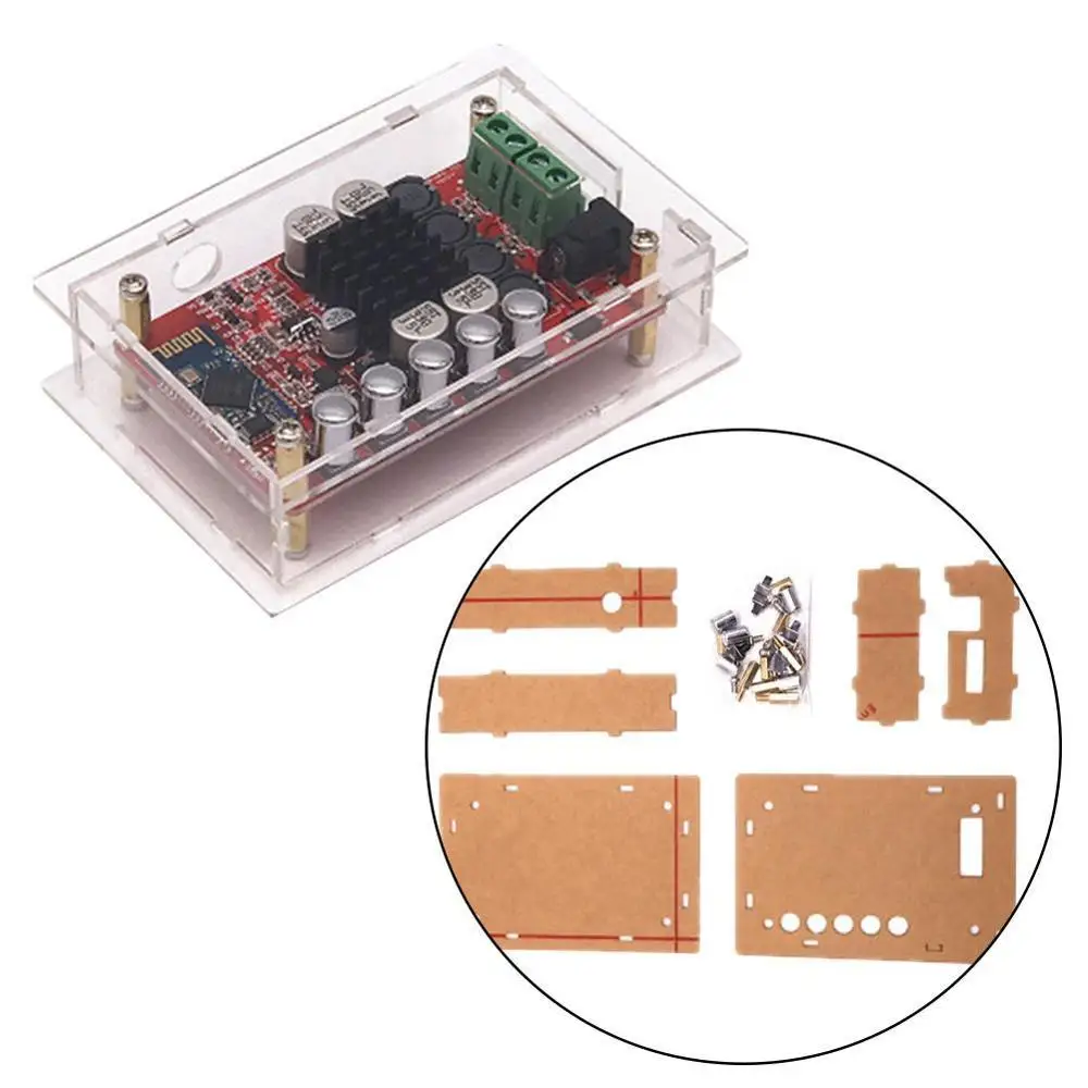 Bluetooth 4,0 аудио приемник чехол оболочка акриловый DIY усилитель плата модуль для TDA7492P 2*25 Вт беспроводной с AUX интерфейсом