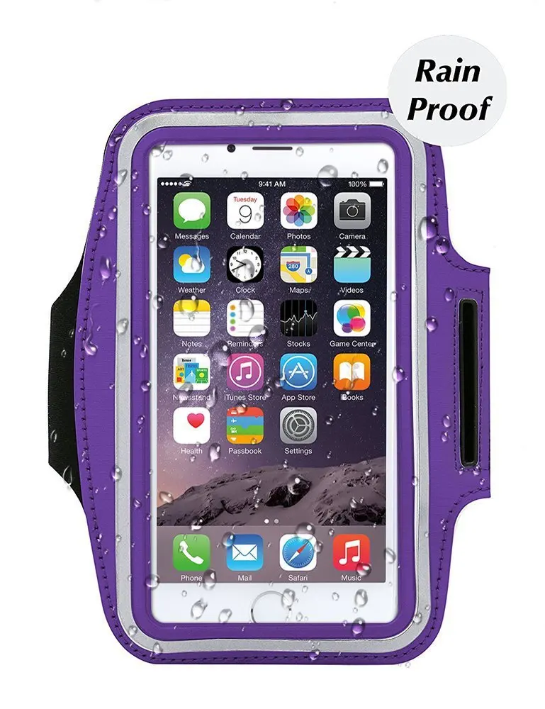 Новые сумки для бега для мужчин и женщин, нарукавная повязка с сенсорным экраном для сотового телефона, чехол для телефона, спортивные аксессуары для смартфона 7 Plus - Цвет: Purple