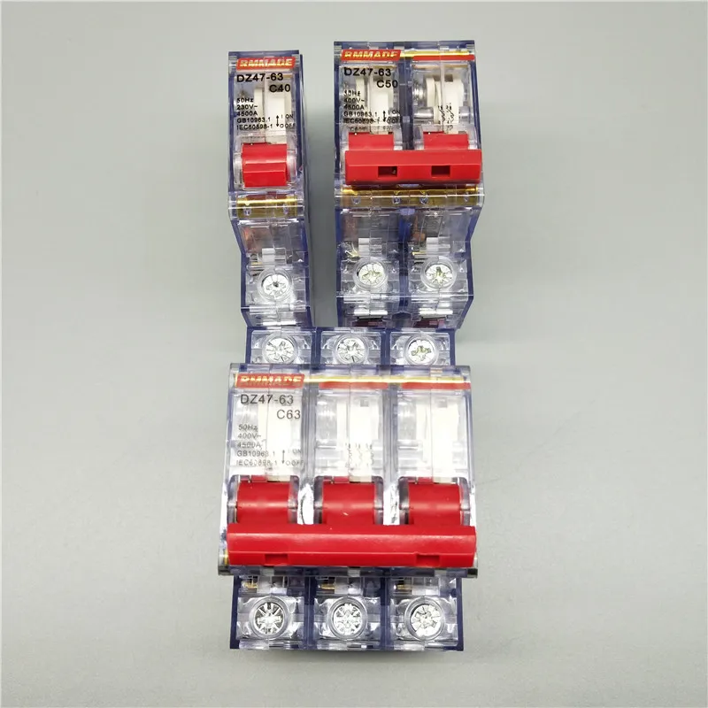 AC220V-400V DZ47-63 6A 10A 16A 20A 25A 32A 40A 50A 63A Мини автомат защити цепи вырез миниатюрная прозрачная Бытовой Воздушный переключатель