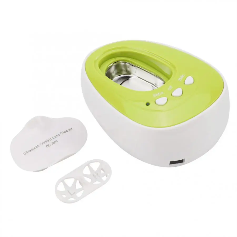 Limpiador ultrasónico de lentes de contacto, Mini máquina de limpieza de proteína de ojo automática, limpiador sónico de baño con conector USB CE 3200