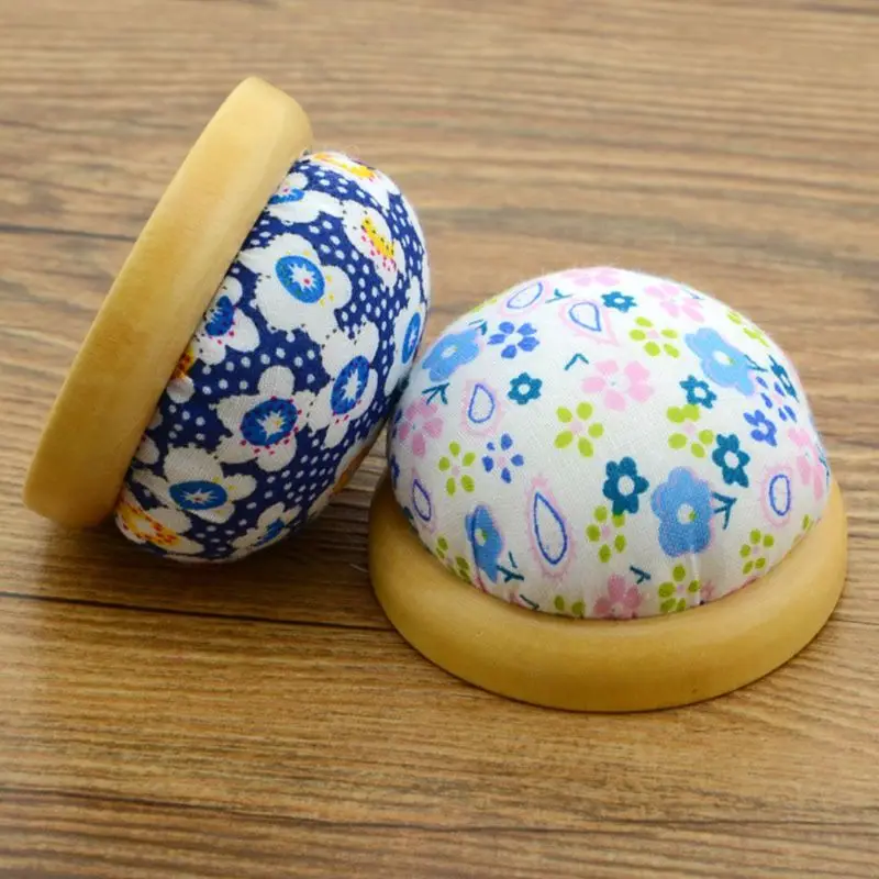 Круглая Подушечка для игл с деревянной основой Pincushion иглы держатель для станка Органайзер Швейные аксессуары для хранения ремесленные инструменты