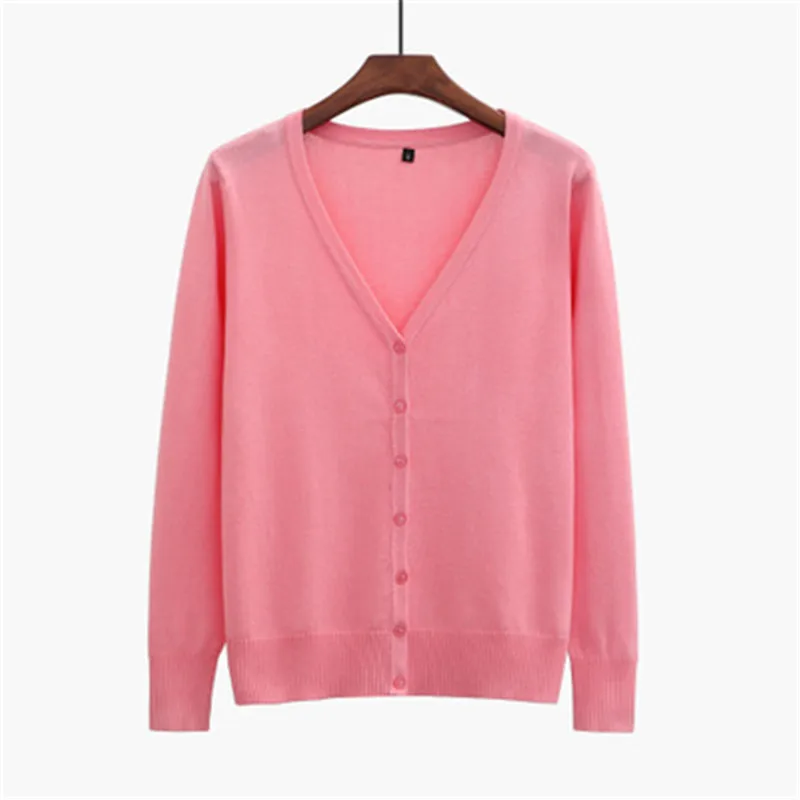 4XL 5XL осень и зима женский кашемировый кардиган с v-образным вырезом вязаная рубашка тонкая Корейская версия большого размера короткий женский свитер - Цвет: Розовый