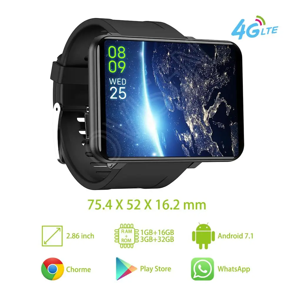 Смарт часы 4G LTE экран 2 86 дюйма Android 7 1 ГБ/3 ГБ ОЗУ 16 Гб/32 Гб ПЗУ|Смартфоны| |