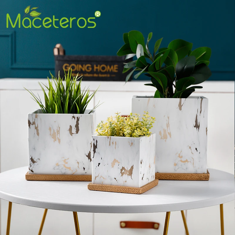 

Nordic Minimalist Style Cement Flower Pot Creative Marble Pattern Flower Pot Household Green Plant Shelf Decoration Supplies
