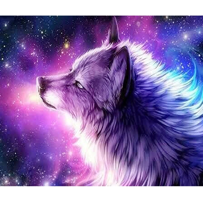 

5D DIY Diamond Painting Animal Wolf Full Round Diamond Embroidered Cross Stitch Diamond Crystal Mural