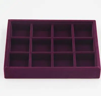 12 Grid Новое поступление DIY шкатулка для ювелирных изделий разделитель для ящика фиолетовый мягкий бархат ювелирные изделия Серьга, ожерелье, подвеска ящичек для браслетов 8 Optio - Цвет: 12 Grid