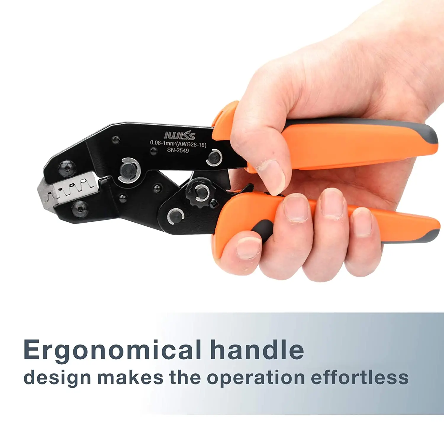 IWISS SN-2549 Ratcheting Crimping Plier Kit 0.08-1.0 mm ² 18-28AWG for PH2.0/XH2.54/2.54/2.8/3.0/3.96/4.8/KF2510/JST Terminal 3