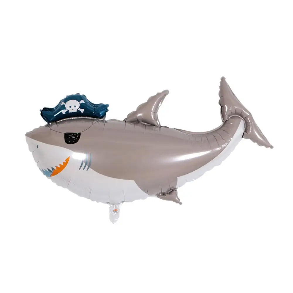 1 шт. большой гиппокамп Осьминог Рыба Акула фольгированный шар океанские животные тематические праздничные детские подарки украшение на день рождения Гелиевый шар - Цвет: Pirate shark