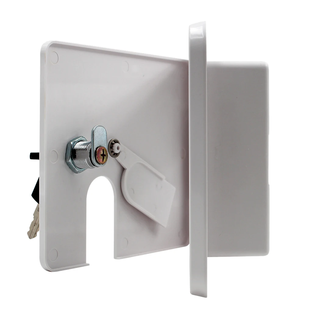 White Square Electric Cable Hatch Access Door for Marine Boat RV Camper, with 2 Keys