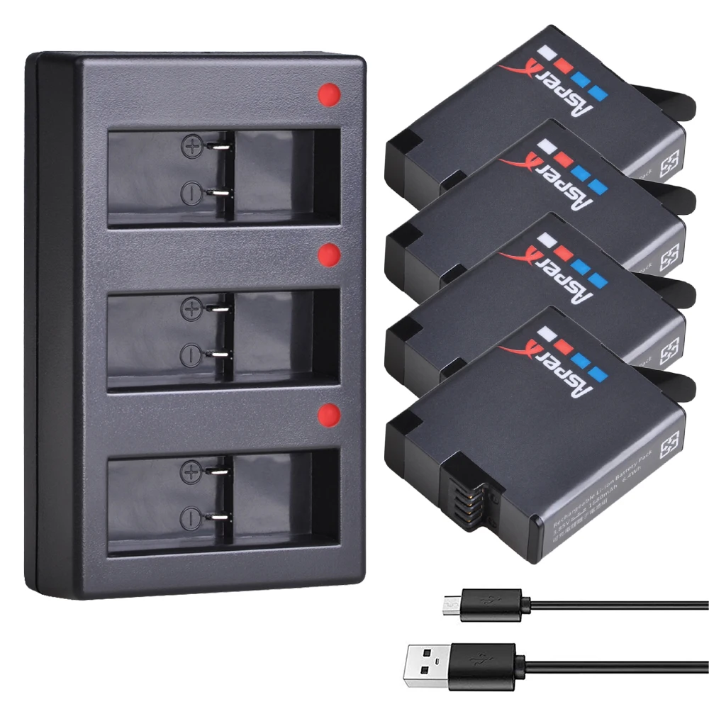 1680Mah Gopro Hero 7 Hero 6 Hero 5 Batteria Nera Bateria + Caricabatterie Per Go Pro Hero 7 Hero 6 Hero 5 Fotocamera Nera Ahdbt-501Battery