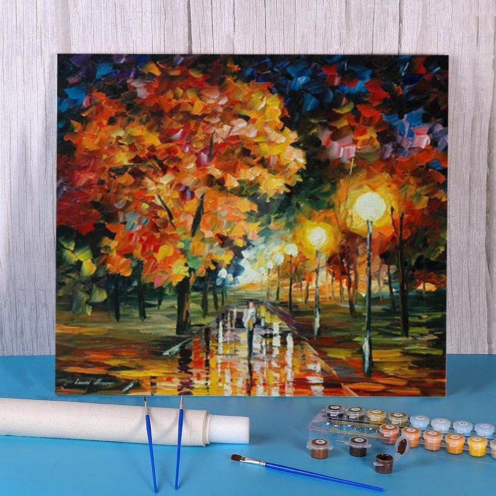 Happy Alley Diy Painting By Numbers Package Oil Paints 50*70 Canvas